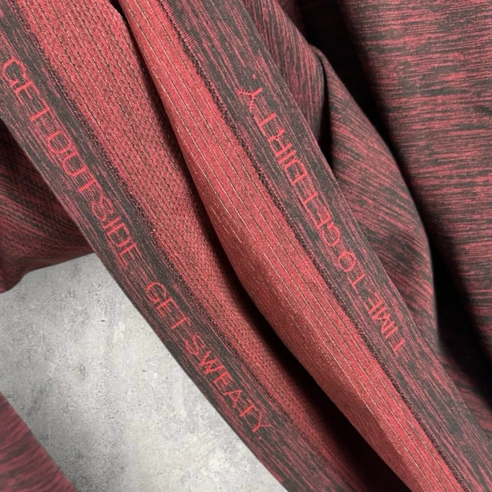 Lululemon Vent Tech Long Sleeve Henley Shirt Mens Size Large Oxblood Red Black L - Picture 9 of 13